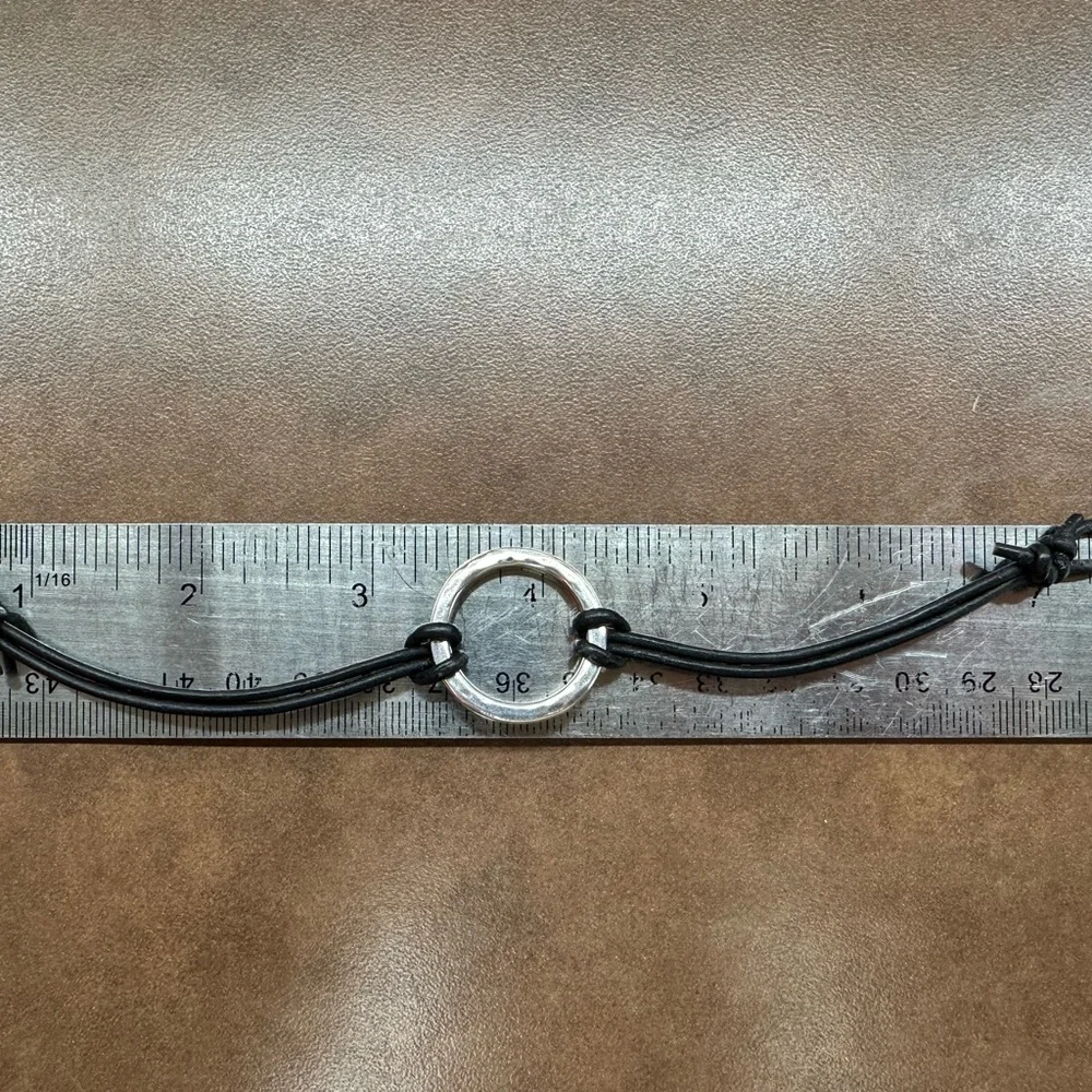 RETIRED James Avery Black Leather Charm Bracelet